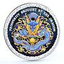 Cook Islands 5 dollars Year of the Dragon Blue Prosperity colored Ag coin 2012