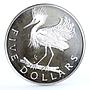 British Virgin Islands 5 dollars Wildlife Snowy Egert Bird Fauna Ag coin 1979