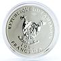 Cameroon 1000 francs Butterflies of Love Rose Flower hologram silver coin 2010