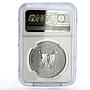 Cameroon 1000 francs Butterflies of Love Rose Flower NGC MS69 silver coin 2010