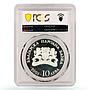 Bulgaria 10 leva Higher Education University Building PR67 PCGS silver coin 2001