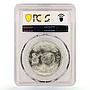 Egypt 1 pound Scientists Day Satellite Dish MS64 PCGS silver coin 1981