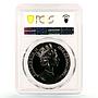 Isle of Man 1 crown Penny Black Post Stamp MS67 PCGS silver coin 1990