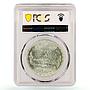 Egypt 5 pounds 40 Years Engineers Syndicate Pyramids MS65 PCGS silver coin 1986