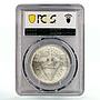 Egypt 1 pound Return of Mount Sinai Eagle Bird MS66 PCGS silver coin 1982