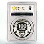 Bulgaria 100 leva Endangered Wildlife Wild Goat Fauna PR63 PCGS silver coin 1993