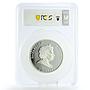Cook Islands 10 dollars Year of the Rabbit I Grey Rabbit PR68 PCGS Ag coin 2011