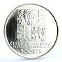 Czechoslovakia 500 korun Centennial of Czech Tennis Sports silver coin 1993
