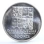 Czechoslovakia 500 korun Centennial of Czech Tennis Sports silver coin 1993