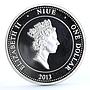 Niue 1 dollar Flowers Lillies Taj Mahal Palace Architecture silver coin 2013