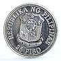 Philippines 25 piso World Food Day Fish Fruit Crops silver coin 1981