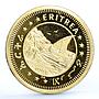 Eritrea 50 dollars Independence Day Camel Ship Clipper proof gold coin 1993