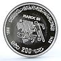 Morocco 200 dirhams African Cup of Nations Football Sports silver coin 1988