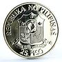 Philippines 25 piso Marcos and Reagan Meeting silver coin 1982