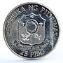 Philippines 25 piso Marcos and Reagan Meeting silver coin 1982