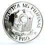 Philippines 25 piso Marcos and Reagan Meeting silver coin 1982