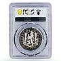 Czechoslovakia Independence Kde Domov Muj Architecture SP68 PCGS Ag medal 1993