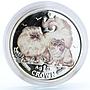 Isle of Man 1 crown Home Pets Two Chinchilla Cats Animals proof silver coin 2009