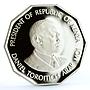 Kenya 500 shillings 10th Anniversary of Independence President Moi Ag coin 1988