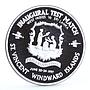 East Caribbean States 10 dollars Inaugural Test Match Sri Lanka silver coin 1997