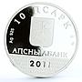 Abkhazia 10 apsars The Dormition Myku Church Monastery Architecture Ag coin 2011