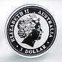 Australia $1 Year of the Pig Gilded Lunar Series I 1 Oz Silver coin 2007