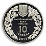 Ukraine 10 hryvnia Cyclamen Coum Flowers Red Book Flora proof silver coin 2014
