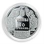 Ukraine 10 hryvnia Danylo of Halych Halytsien Volynien Duke silver coin 1998