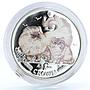 Isle of Man 1 crown Home Pets Two Chinchilla Cats Animals proof silver coin 2009