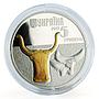 Ukraine 5 hryvnia Bull Tur Urus Ox Aurochs Animal Fauna gilded silver coin 2017
