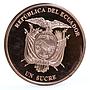 Ecuador 1 sucre 200 Years Independence Bolivars Wife Manuela Saenz Cu coin 2011