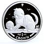 Isle of Man 1 crown Home Pets Scottish Fold Cat Animals proof silver coin 2000