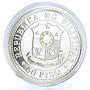 Philippines 50 piso 40th Anniversary of Bataan silver coin 1982