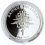 Lebanon 1 livre Writer Amin Maalouf French Academy Cedar Tree silver coin 2012