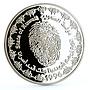 Kuwait 5 dinars 5th Anniversary Liberation Day Fingerprint proof Ag coin 1996