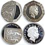 Britain set of 12 coins The 2009 UK Coinage gilded silver coins 2009