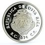 Costa Rica 50 colones Conservation of Nature Green Turtle proof silver coin 1974