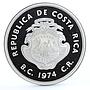 Costa Rica 50 colones Conservation of Nature Green Turtle proof silver coin 1974