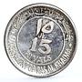 Ras al-Khaimah 15 riyals Rome City Mazzini Garibaldi Mameli silver coin 1970