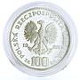Poland 100 zlotych Endangered Wildlife Storks Birds Fauna proba silver coin 1982