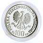 Poland 100 zlotych Endangered Wildlife Horses Animals Fauna proba Ag coin 1981