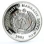 Uzbekistan 100 som 10th Independence Olympic Glory Museum Runner Ag coin 2001