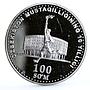 Uzbekistan 100 som 10th Independence Olympic Glory Museum Runner Ag coin 2001