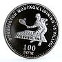 Uzbekistan 100 som Independence Olympic Glory Museum Tennis Player Ag coin 2001