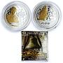 Pitcairn Islands set of 2 coins HMAV Bounty Ship Clipper gilded Ag coins 2010