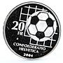 Switzerland 20 francs 100th Anniversary of FIFA Football proof silver coin 2004