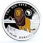 Burundi 25 francs African Big Five Lion Animals Fauna colored silver coin 2019