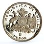 Chile 5 pesos 150 Years of Naval Academy Arturo Prat silver coin 1968