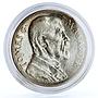 Czechoslovakia 85th Anniversary 1st President Tomas Masaryk Ag medal coin 1935