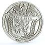 Czechoslovakia 10th Anniversary of Republic St Prokop silver medal coin 1928
